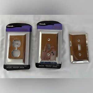 Polished Nickel Receptacle Wall Plates – Amerelle (13 Total)